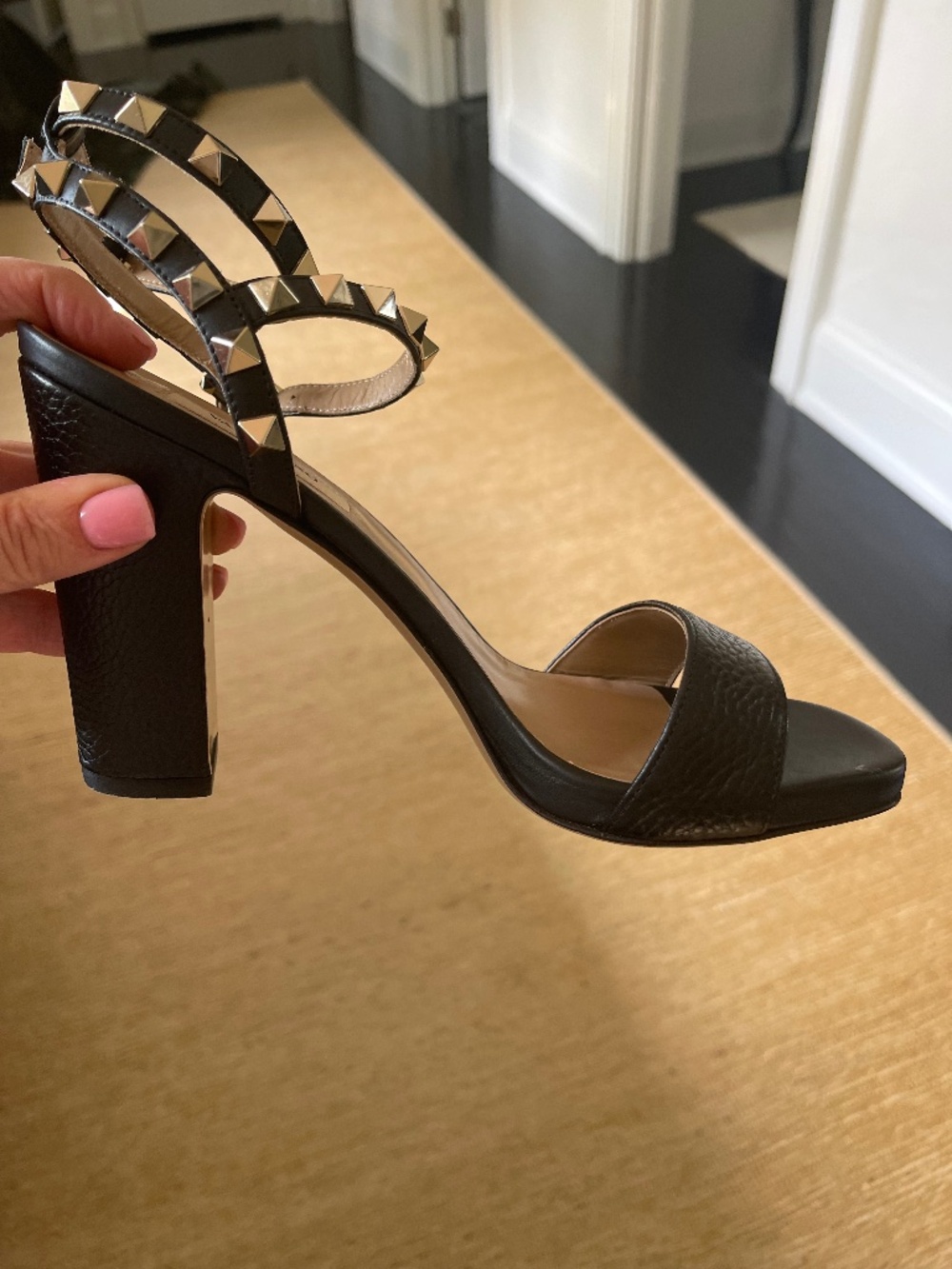 Valentino studded ankle strap heels